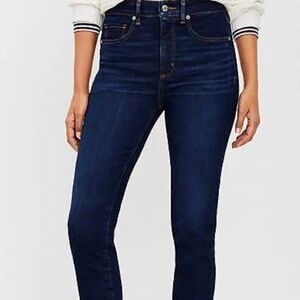 LOFT Women's Curvy Skinny Jean in Dark Blue Size 8/29